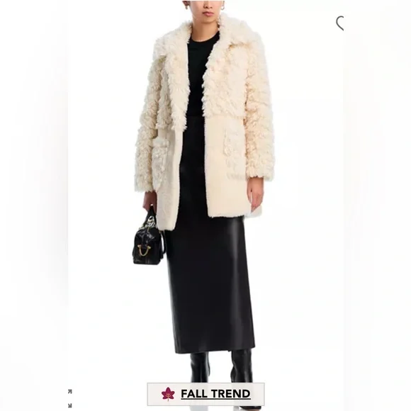 Aqua Teddy Faux Fur Jacket. NWT Size S - Picture 3 of 8